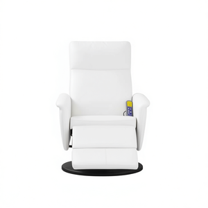 Fauteuil inclinable de massage en similicuir blanc, massage complet du corps, utilisation à domicile - Product Image 1