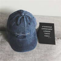 Casquette de baseball vintage en coton lavé, 6 panneaux, broderie « Bad Hair Day », unisexe, réglable, logo personnalisé