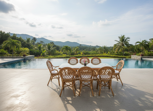 Découvrez l'élégance de l'artisanat indonésien : Ensemble de salle à manger Java avec un design en rotin confortable pour appartements, villas et hôtels - Product Image 6