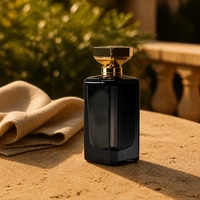 Flacon de parfum carré transparent personnalisé de qualité supérieure avec col serti, emballage de flacon de parfum carré en verre avec pulvérisateur à pompe