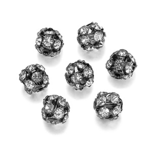 Rhinestone Flower <b>Ball</b> Beads Small Double Hole Spacer Jewelry Findings Copper Plated <b>Sphere</b> Design Loose Beads For Bracelet - Product Image 3