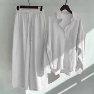 Offerta Estiva: Set in Cotone e <span class=keywords><strong>Lino</strong></span>, Completo Moda <span class=keywords><strong>Donna</strong></span> 2 Pezzi, <span class=keywords><strong>Pantaloni</strong></span> e Top in <span class=keywords><strong>Lino</strong></span> - Product Image 3