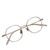 Monture de lunettes vintage rétro en titane pur électroplaqué, monture intégrale, haute prescription, unisexe, design sculpté avec soin