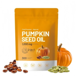 Cápsulas Blandas de Aceite de Semilla de Calabaza Prensado en Frío 2 en 1, 1000 mg con Saw Palmetto, Apoyo para la Salud de la Próstata y la Vejiga, 300 Cápsulas Blandas - Product Image 1