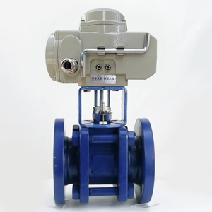 Válvula de control de flujo de agua rotativa de 3 piezas de acero fundido con bola cerámica DN25 1 pulgada 220V CA con brida EQ06 DN25 1 pulgada 220V A - Product Image 4