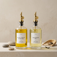 Ensemble de bouteilles en verre cristal blanc de 350 ml et 500 ml pour huile et vinaigre, distributeur de sirop de café, bouteille en verre avec boîte