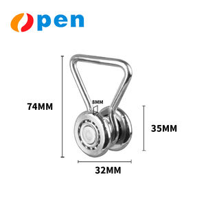 35mm küçük rulman kasnak rulo <span class=keywords><strong>2</strong></span> tekerlek sürgülü askı sera ve tarım için sürgülü kapı için branda perdeler - Product Image 5