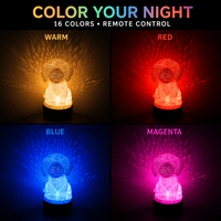 Lampe de Projection 3D Chien Creux RVB 16 Couleurs Changeantes avec Télécommande