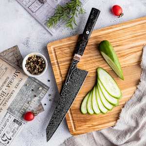 Dao Kiritsuke nhà bếp cao cấp 8.3 inch, 67 lớp thép Damascus Nhật Bản, cán sợi carbon - Product Image 3