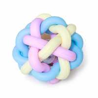 Jouet pour chat et chien en caoutchouc, balle clochette couleur macaron, balle interactive pour animaux de compagnie, jeu à la maison