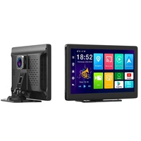 Tablette Android 12 de 10,1 pouces avec CarPlay, Android Auto, Mirror Link et caméra de recul - Grand écran de navigation, carte du monde entier, 64 Go de mémoire flash