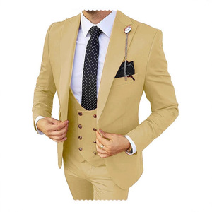 <span class=keywords><strong>Traje</strong></span> de Negocios Casual de Tres Piezas para Hombre, para Novio, Padrino de Boda, Banquete, Talla Grande, Diseño <span class=keywords><strong>con</strong></span> Cuentas, Cierre de un Solo Botón - Product Image 3