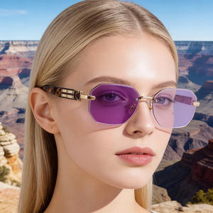 Nouvelles lunettes de soleil photochromiques carrées sans monture de style européen pour hommes, protection UV400 classe 2, pare-soleil, monture en métal noir et plastique - Product Image 2
