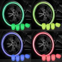 OEM 4pcs bouchons pour mamelon de pneu de voiture, tige de Valve d'air, coloré bleu lumineux Style ABS, tige de roue, accessoires de moto