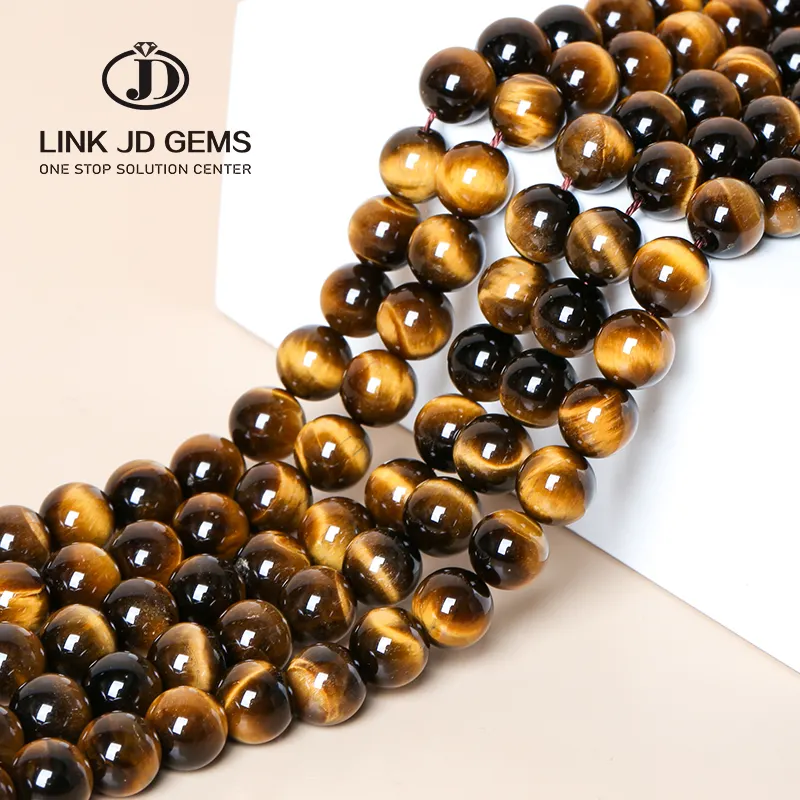 JD GEMS vente en gros de pierres précieuses naturelles de haute qualité yeux de tigre pierre perles en vrac pour la fabrication de bijoux accessoires de bricolage