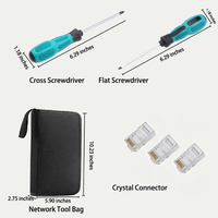 11 pièces combinaison boîte à outils réseau câble pince ensemble testeur réseau RJ45 pince à sertir coupe-câble dénudeur outils de test pour FTTH