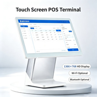 Terminal de point de vente tactile 15,6'' à écran unique, boîtier entièrement en plastique, système de facturation et de commande Windows avec logo personnalisé pour restaurant