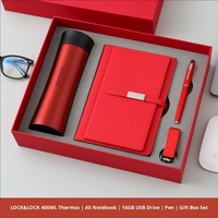 Ensemble cadeau d'affaires A5, carnet, stylo, clé USB en cuir, tasse, logo personnalisé, cadeau promotionnel de bureau