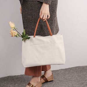 Bolsa de Lona de Gran Capacidad con Asa de Cuero, Bolso de Mano para Mujer y para Uso Diario - Product Image 4