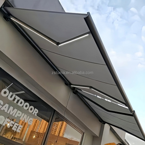 Black Awning Outdoor Waterproof Fabric Retractable Roof Awning Remote Control Folding <strong>Sun</strong> <strong>Shade</strong> for Shops - Product Image 1