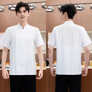 เครื่องแบบพ่อครัวหญิงชุดเครื่องแบบพ่อครัวที่กำหนดเองสำหรับแต่งตัวบริกรร้านอาหารที่ซ่อนกระดุมพอดีผู้ชายผู้หญิง - Product Image 6