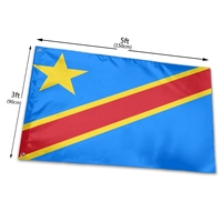 Drapeau de la République du Congo 3x5 personnalisé pour campagne électorale et publicité
