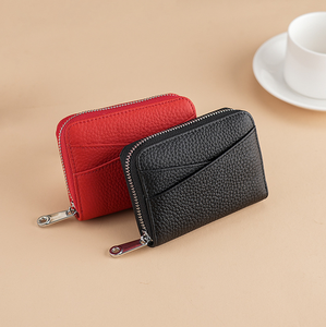 Simple Genuine <b>Leather</b> Organ Card Bag Light Luxury High-end Feel Multi Slot RFID Coin Purse Large Capacity Lightweight Wallet - Product Image 4