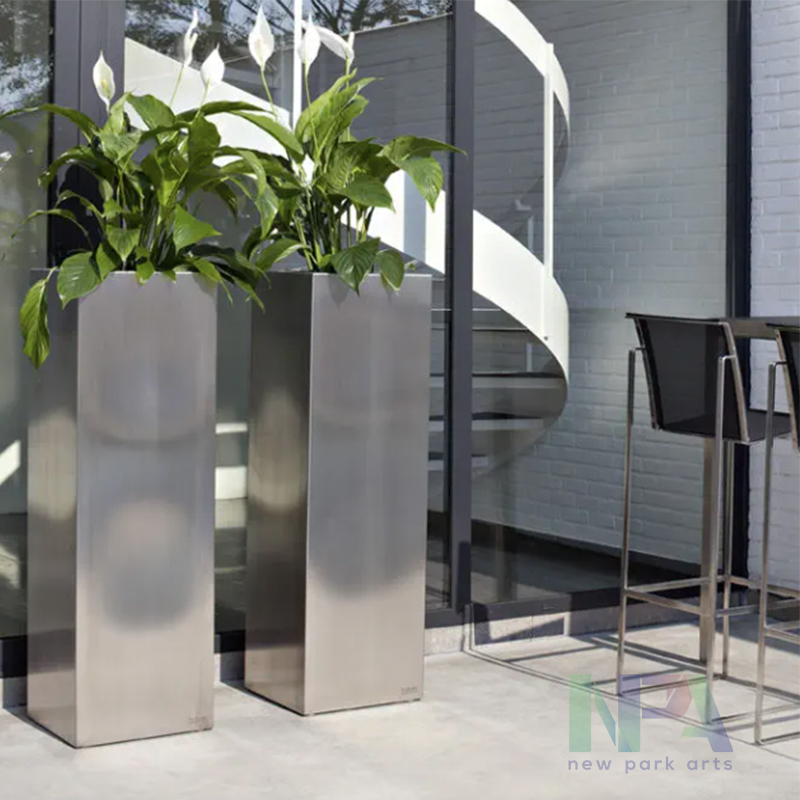 ステンレス製屋外フラワーポット、大型プランター、安価な装飾用植木鉢