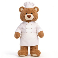 Peluches personnalisées ours en peluche cuisinier, adorables ours en peluche portant des vêtements de cuisinier, peluches douces