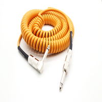 Câble rétractable en spirale en PVC à haute élasticité en cuivre pur, personnalisé en usine OEM, coloré, 6,35 mm, pour amplificateur de guitare et haut-parleur