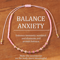 Bracelet de guérison fait main Go2boho avec perles de pierres précieuses pour soulager l'anxiété, la protection contre le mauvais œil et l'équilibre spirituel – Cadeau