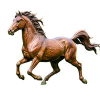 Sculptures de chevaux en cuivre moulé à l'extérieur personnalisées, sculptures de chevaux simulés, sculptures et ornements de chevaux de course