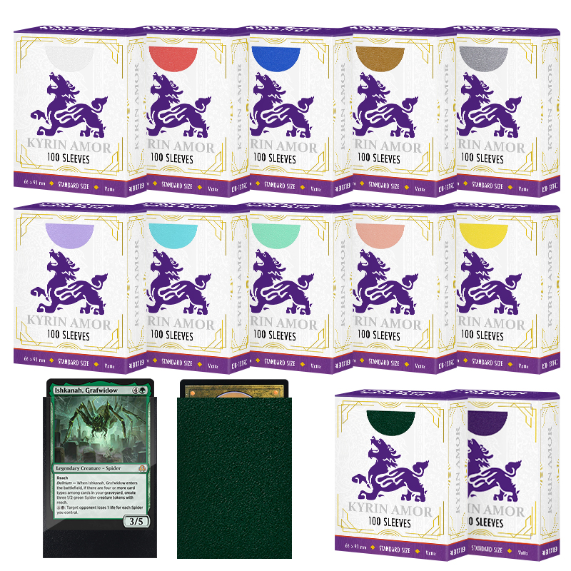 Unicorn Game Plus PP Material Dual Matte Card Sleeves  12 Color Rough  Textured Trading Card Protection, 100pcs per Box