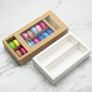 Macaron Mini Box Wholesale Macaron 6 -12 Packs Mini Cake Boxes With Lid Drawer Packaging Box For Wedding Party
