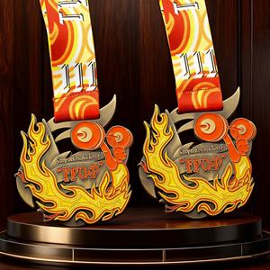 Médaille en laiton émaillée 3D créative, médaille personnalisée sur mesure, médaille de musculation en alliage de zinc de haute qualité - Product Image 1