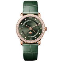 SPARKTIME luxe Premium bracelet en cuir montre pour hommes résistant à l'eau mécanique saphir cristal Phase de lune affaires mode