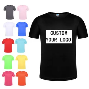 Vente en gros T-shirt personnalisé 100% coton T-shirt imprimé Logo hommes T-shirt uni T-shirt imprimé blanc noir T-shirt pour hommes