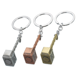 Venta al por mayor nuevos diseños tales <span class=keywords><strong>Ique</strong></span> latón grabado aleación de aluminio Thor martillo personalizado Metal llavero Thor llavero - Product Image 2