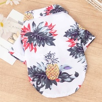 Vêtements pour chiens, chemise hawaïenne en polyester imprimée avec des palmiers, vente en gros pour animaux de compagnie de petite/moyenne taille comme les Teddy, Shiba Inu