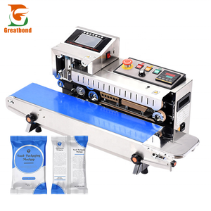 Machine de scellage continue à jet d'encre haute vitesse pour sacs en aluminium PE, avec impression de codes et lots validés, en acier inoxydable pour bureau - Product Image 1