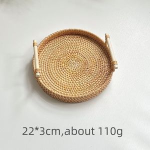 Вьетнамский Высококачественный портативный 3 размера 28 см Плетеный для хранения хлеба, закуски, фрукты, круглый набор из ротанга - Product Image 4