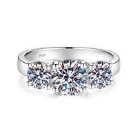 Bague solitaire en moissanite 1 carat, argent sterling 925, élégante et tendance