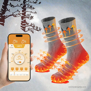 Chaussettes chauffantes électriques pour hommes et femmes, contrôlées par application, rechargeables, pour le camping en plein air, le ski, la pêche en hiver - Product Image 2