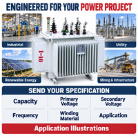 Transformateur de distribution triphasé immergé dans l'huile, puissance nominale 2500 KVA, 10/10,5/11 kV vers 400 V, 50/60 Hz, ONAN, cuivre/aluminium, personnalisable
