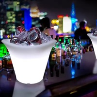 Seau à glace lumineux à LED pour fête Seau à bière Glorifier personnalisé Champagne Vodka Seau à glace à LED Bouteille Seau à glace en plastique pour cadeaux