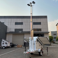 4X100W LED Solar-Lichtturm 11,77kWh LFP-Batterie 7m Mast Beleuchtungsturm für Straßenarbeiten Notfall-Baustellenbeleuchtung