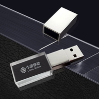 Clé USB en bois et cristal de luxe avec lumière LED, USB 2.0, 128 Mo-128 Go, Nouvelle, Certifiée CE/FCC, Garantie 1 an, Multicolore, Durée de vie 10 ans