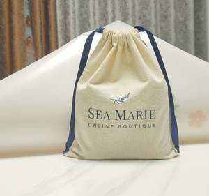 Pochette en coton imprimée sur mesure, sac cadeau en toile de coton avec cordon de serrage - Product Image 4