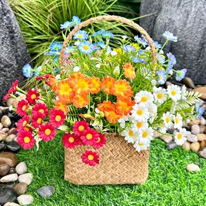Fleurs Queyiyi, 20 têtes de chrysanthèmes sauvages artificiels multicolores, décoration d'intérieur, décoration de mariage - Product Image 2