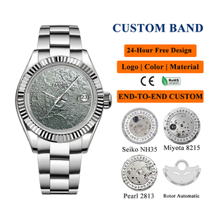 Servizio di Personalizzazione OEM/ODM, Orologi Meccanici Automatici Pearl 2813 con Quadrante Rilievo Superficie <span class=keywords><strong>Lunare</strong></span> per Uomo - Product Image 1